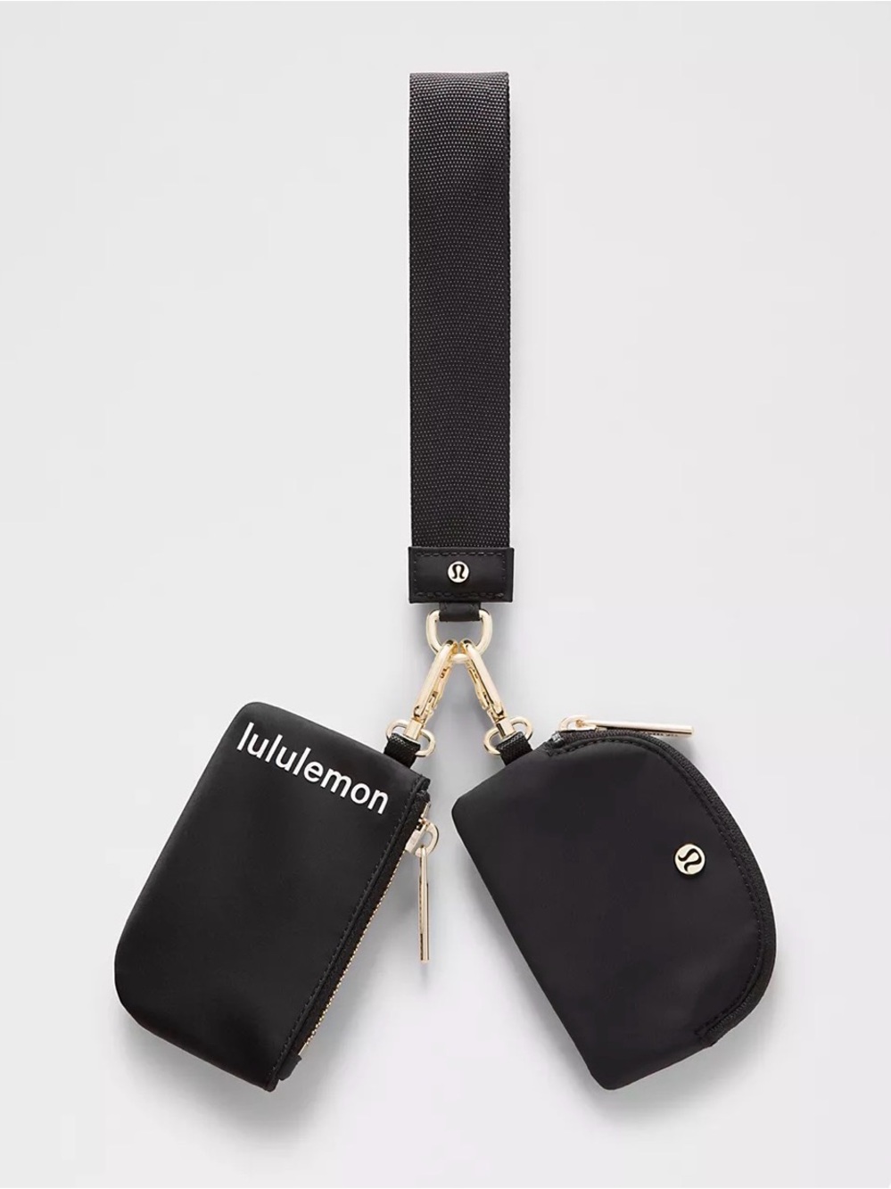 lululemon dual Pouch Wristlet with Gold Hardware